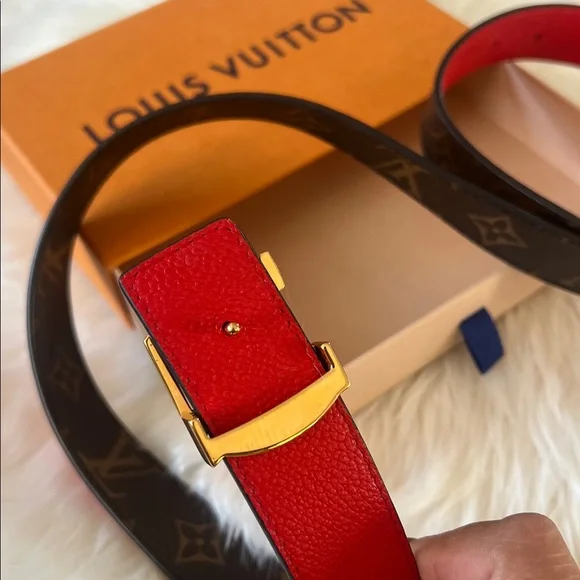 Louis Vuitton woman Monogram Belt - Brown and Red - Picture 4 of 5
